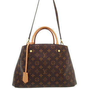 Louis Vuitton Monogram Leather Montaigne 2way Shoulder Bag Brown
